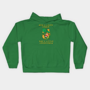 Mom's Lucky Charm, Dad's Little Leprechaun (GOLD TEXT) Baby Kids Hoodie